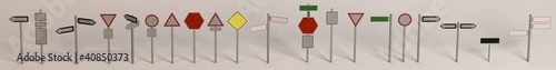 3d render of traffic signs