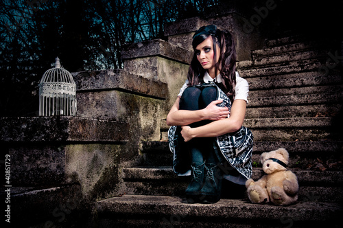 Canvas Print Lolita schoolgirl