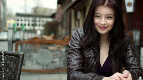 Wallpaper Mural Attractive smiling happy woman in the city, steadicam shot Torontodigital.ca