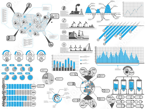 INFOGRAPHIC GASOLINE UNITED STATES AMERICA BLUE