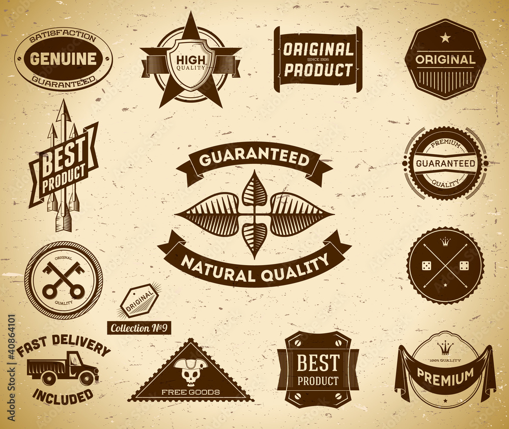 Set of vintage Premium Quality labels