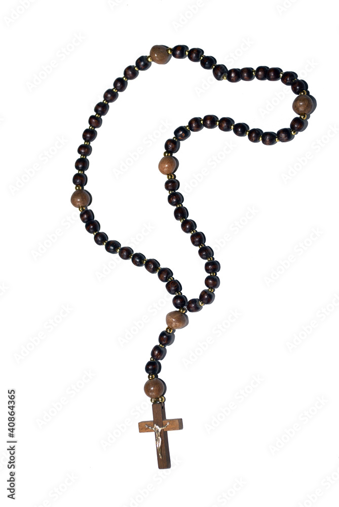 Fototapeta premium wooden rosary with a cross