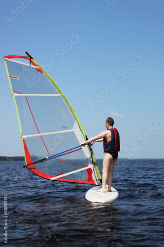 Beginner windsurfer