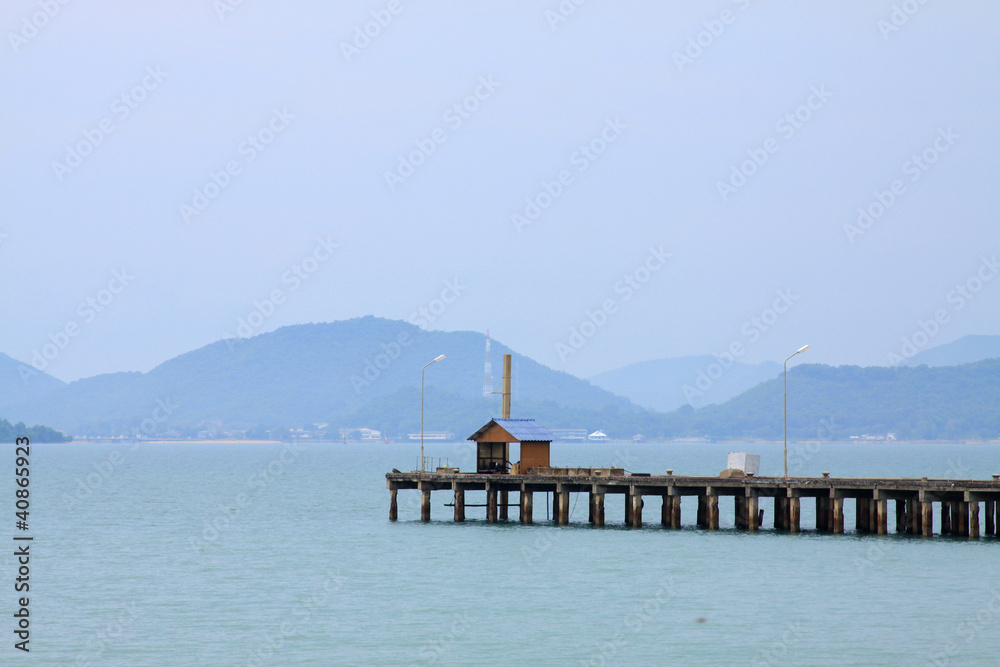 lonely house in sea