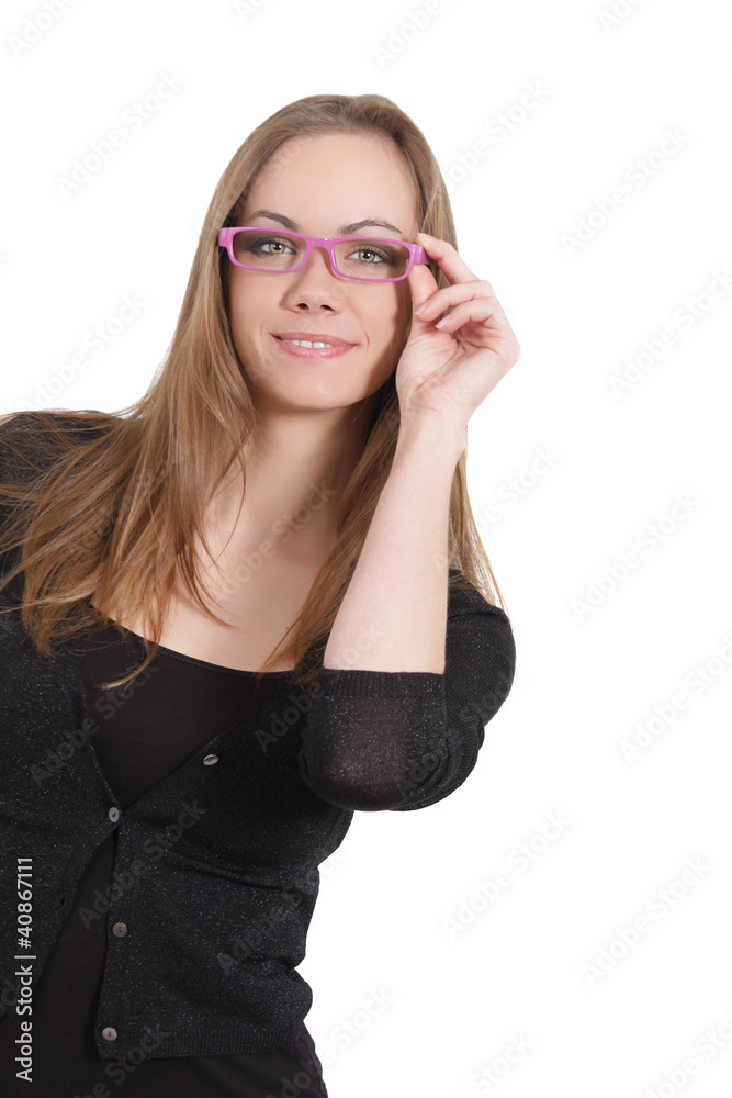 Frau mit rosa Brille Frau mit rosa Brille