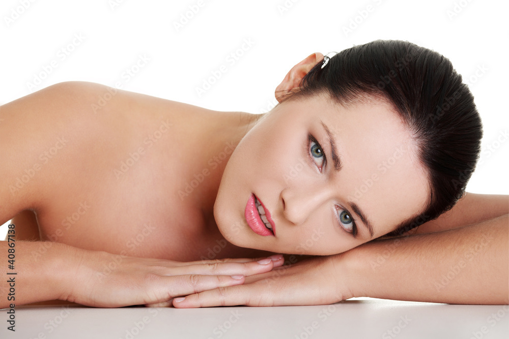 Close up portrait of beautiful young caucasian woman Close up portrait of beautiful young caucasian woman