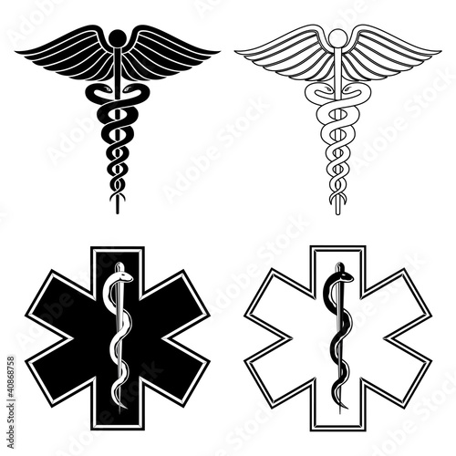 Caduceus and Star of Life Medical Symbols photo