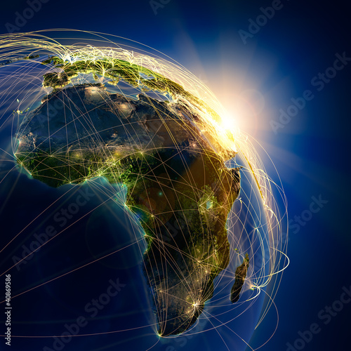 Main air routes in Africa photo