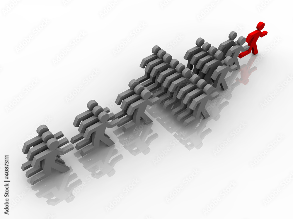 illustration of follow the leader in competition illustration of follow the leader in competition