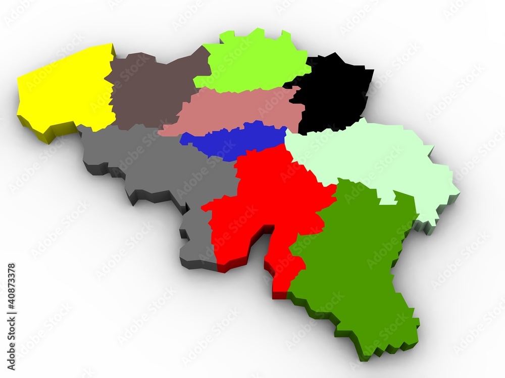 illustration of the belgium provinces map