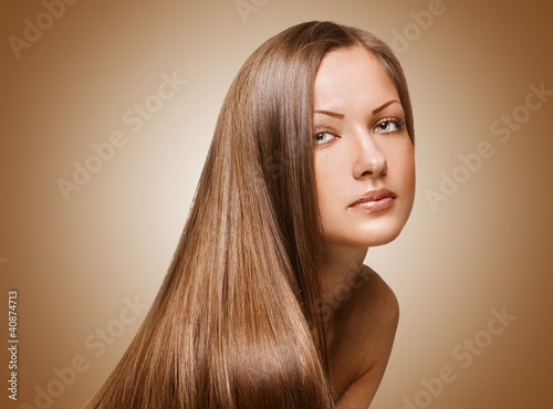 woman with elegant long shiny hair