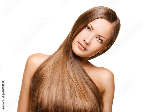 woman with elegant long shiny hair