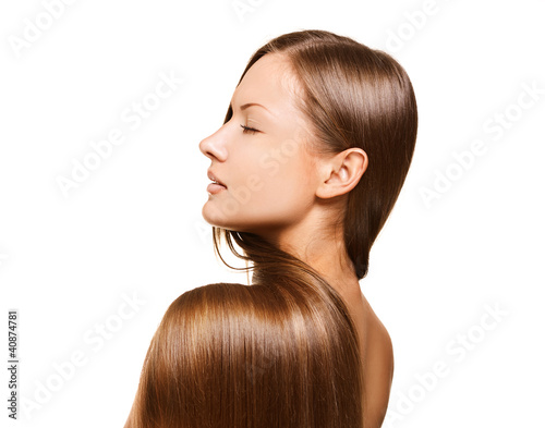 woman with elegant long shiny hair