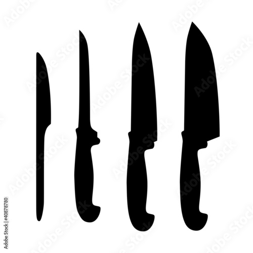 Set of table knifes, abstract vector illustration