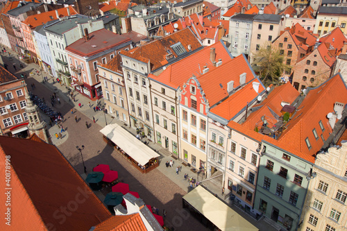 market square in old town of Torun, Poland