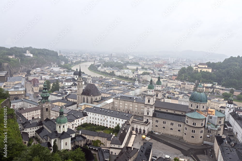 Salzburg on a Rainy Day