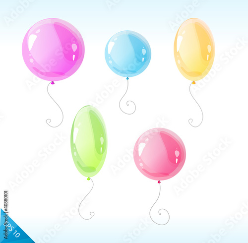 Vector bright balloons