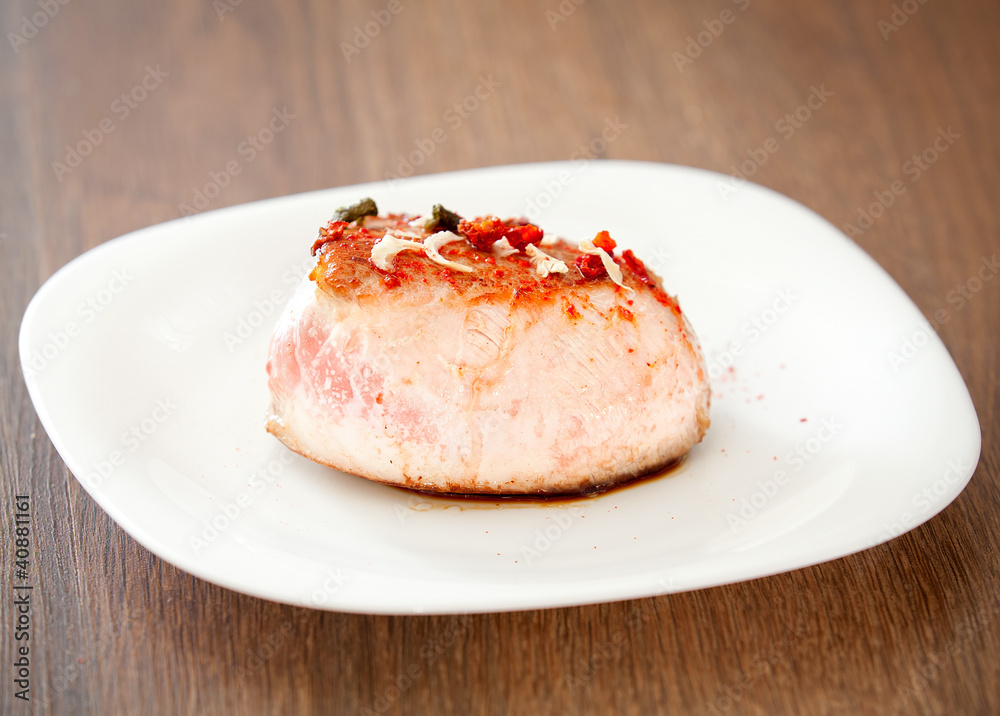fried meat on a plate fried meat on a plate