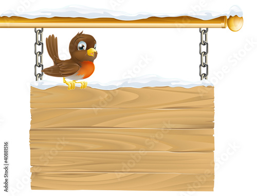 Winter robin sign