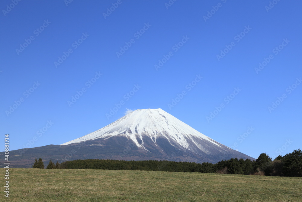 日本晴れの富士