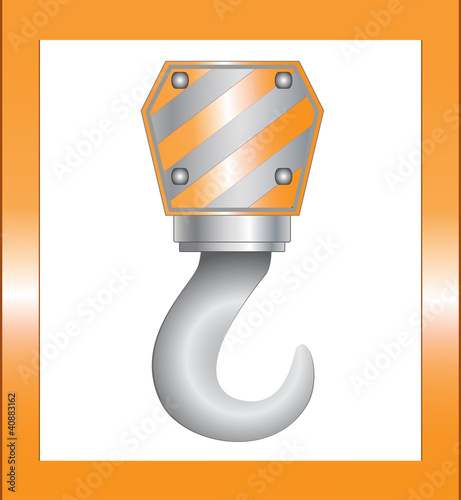 construction symbol with isolated hook in yellow frame