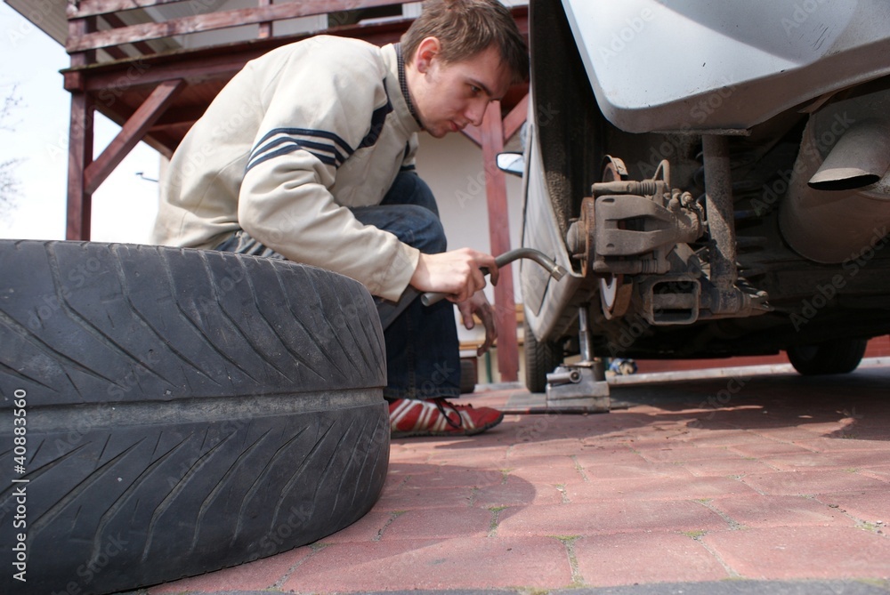 Wheel changing Wheel changing