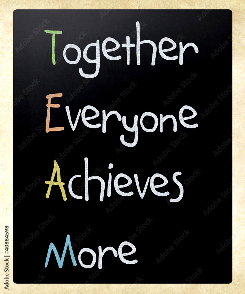 Obraz premium teamwork concept on blackboard