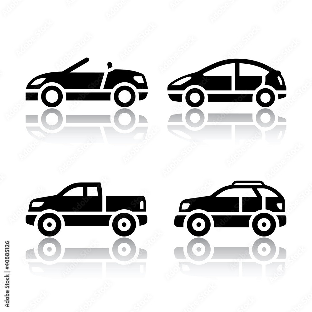 Set of transport icons - cars Set of transport icons - cars