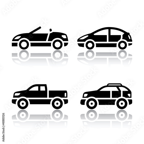 Set of transport icons - cars