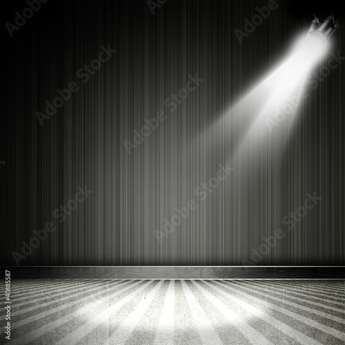 Background in show. Interior shined with a projector