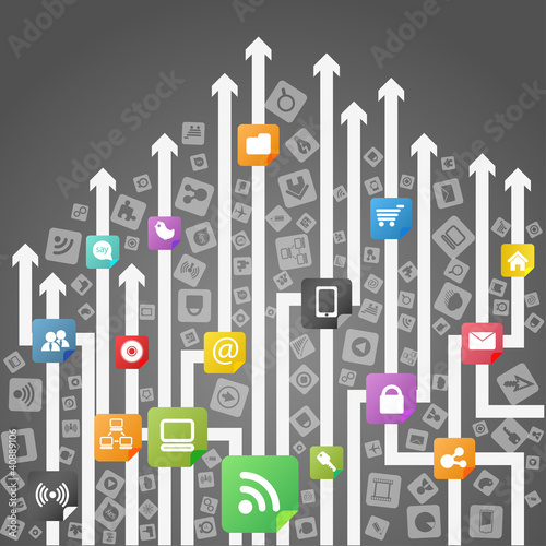 Modern social media abstract scheme