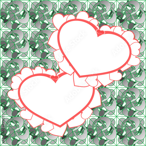 two heart background vector design