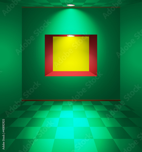Green room with lightened niche