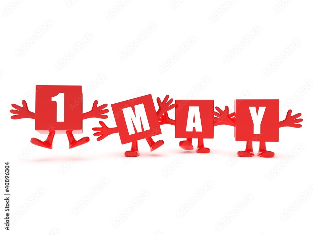 1 MAY DAY happy red cubes