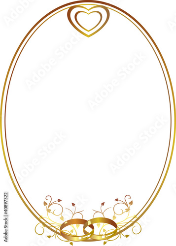 Wedding  frame with hearts