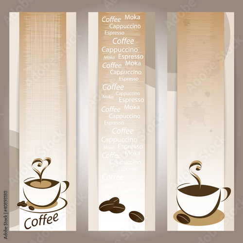 coffee banners set - tazze di caffè e chicchi