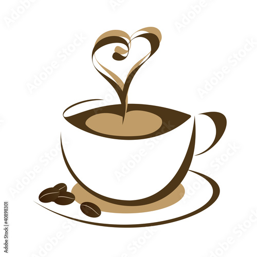 cup of coffee -  tazza di caffè con chicchi