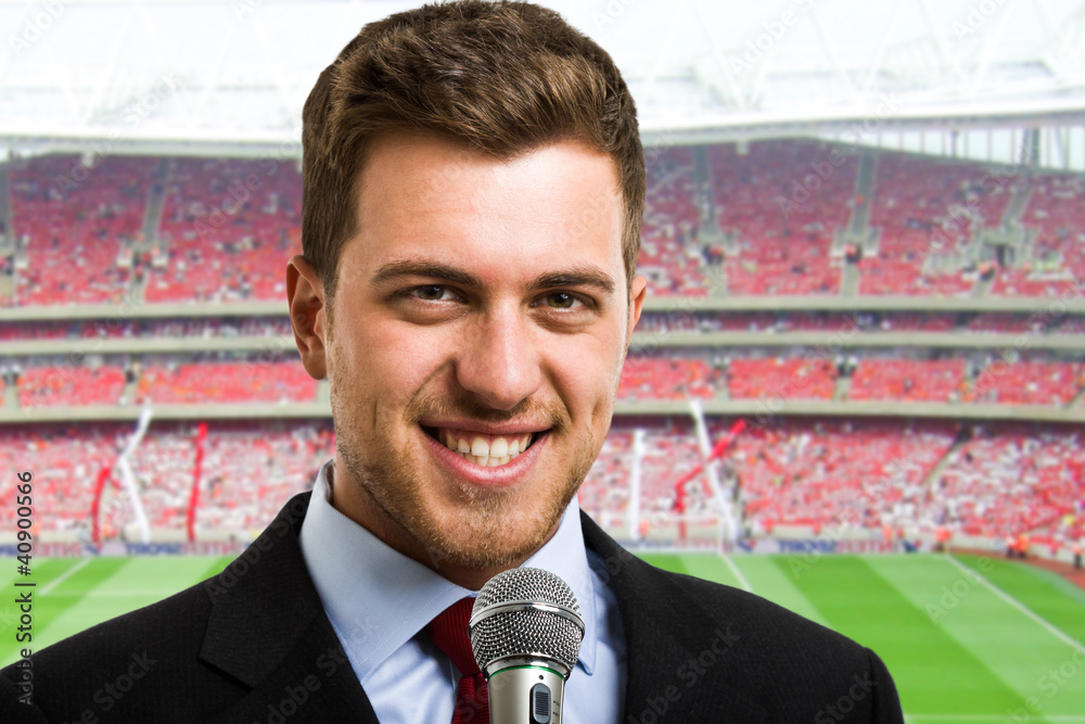 Sports commentator Photos Adobe Stock