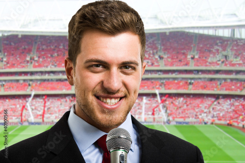 Sports commentator photo