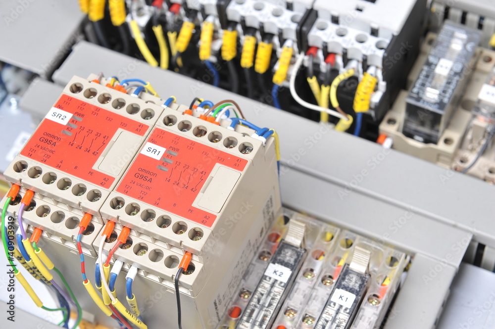 panel with electrical equipment panel with electrical equipment