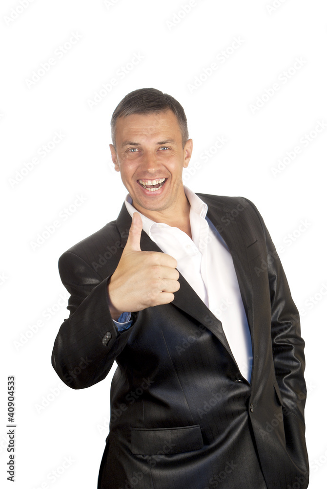 The happy elegant businessman on a white background The happy elegant businessman on a white background