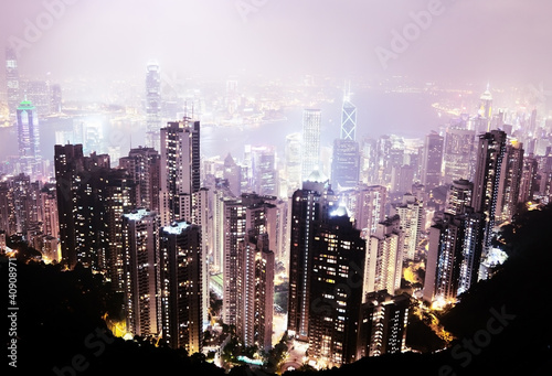 Hong Kong island from Victoria s Peak at night