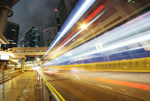 traffic in Hong Kong at night