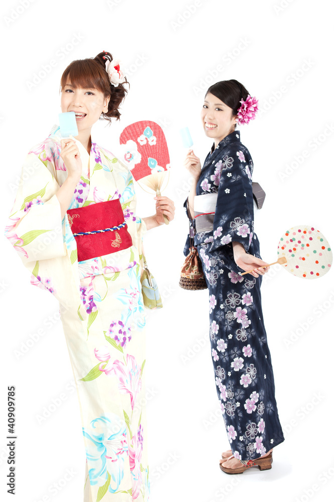 Beautiful kimono women. Portrait of asian women. Beautiful kimono women. Portrait of asian women.