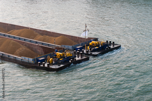 cargo ship filled with sand photo