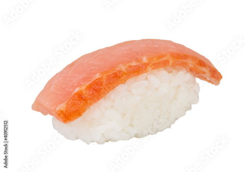 salmon sushi with white background