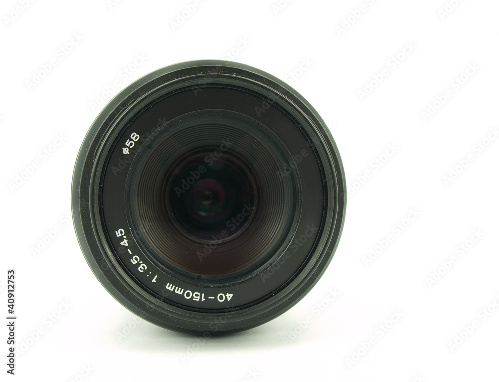Professional photo lens, isolated on white