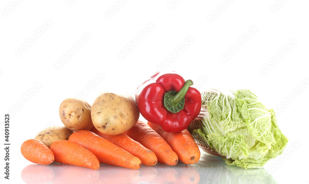 Fresh vegetables isolated on white Fresh vegetables isolated on white
