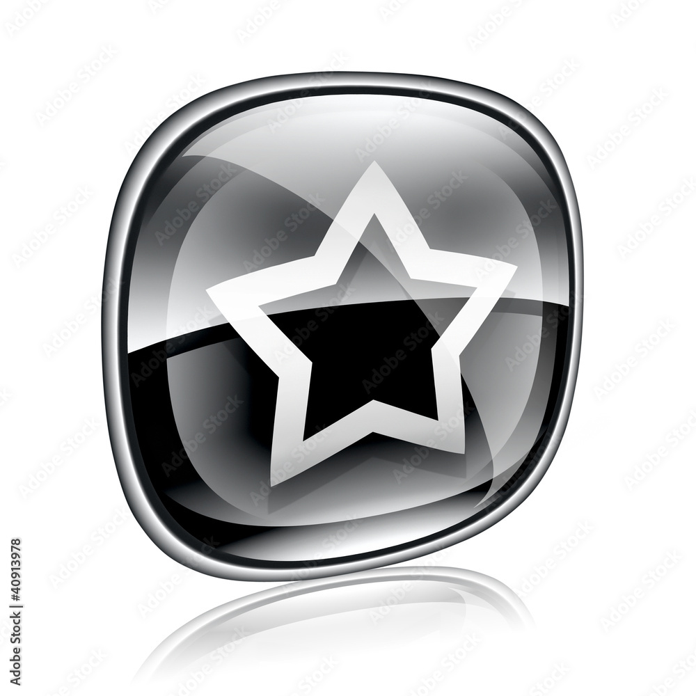 star icon black glass glass, isolated on white background. star icon black glass glass, isolated on white background.