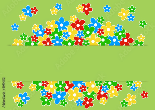 Greeting card with colorful flowers